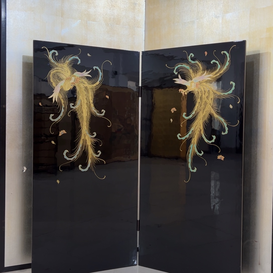 绘画屏风框画茶空间设计