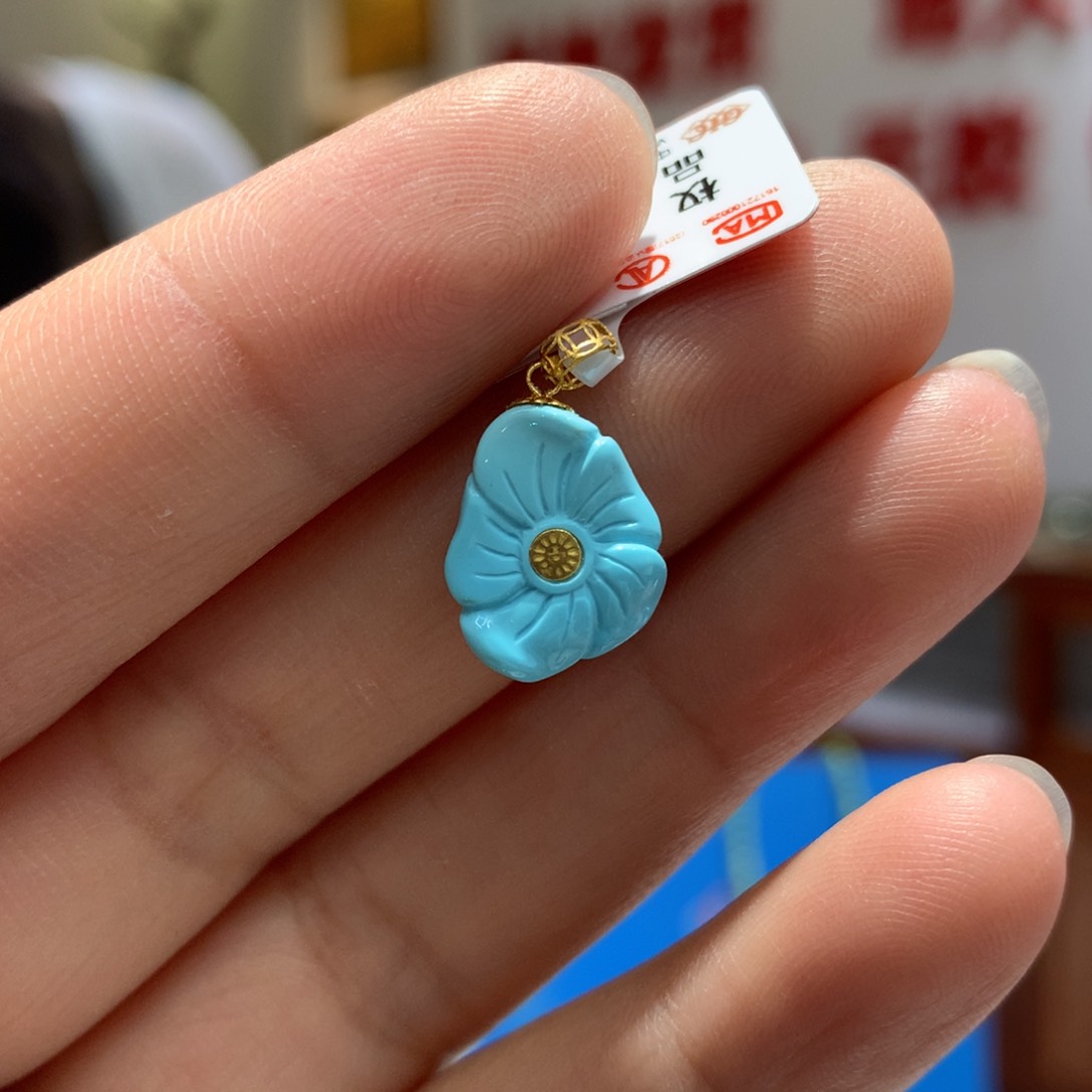 绿松石18K金镶嵌配饰