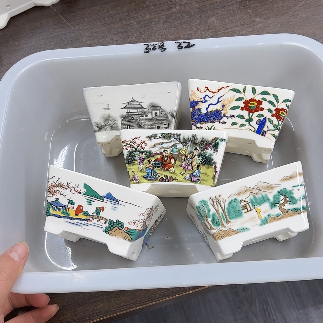 紫砂花盆32号瑕疵5个10/7.5/5cm