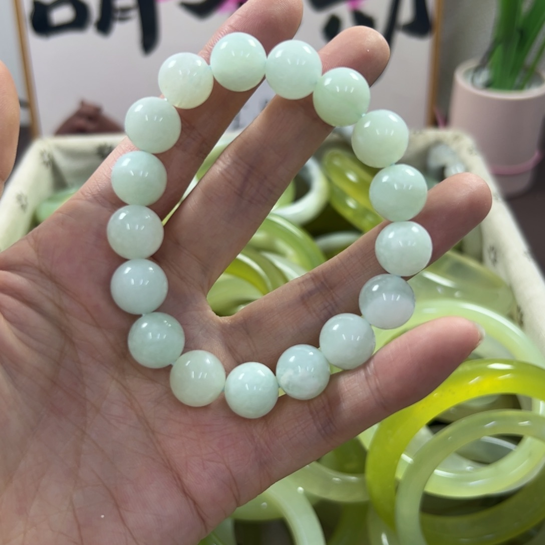 蛇纹石玉手镯未镶嵌14