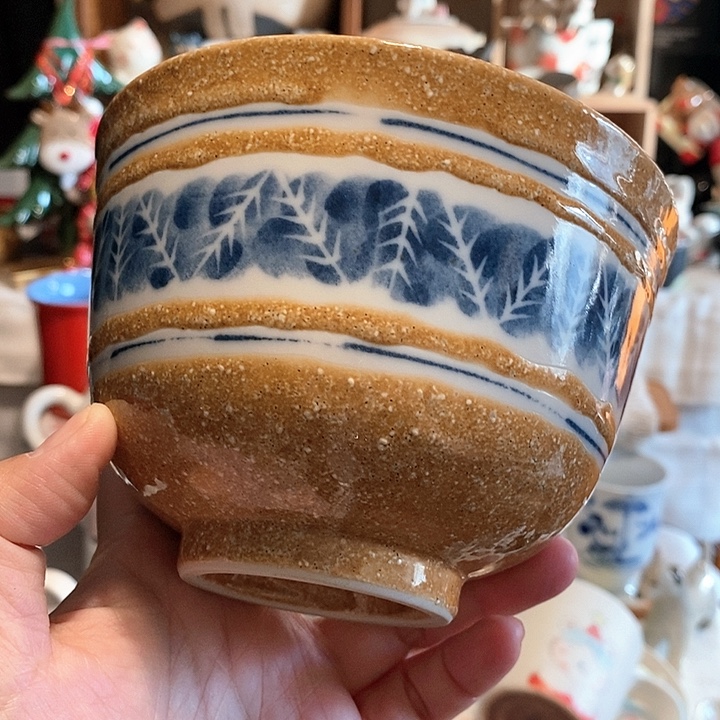 陶胎手捏手绘小面碗