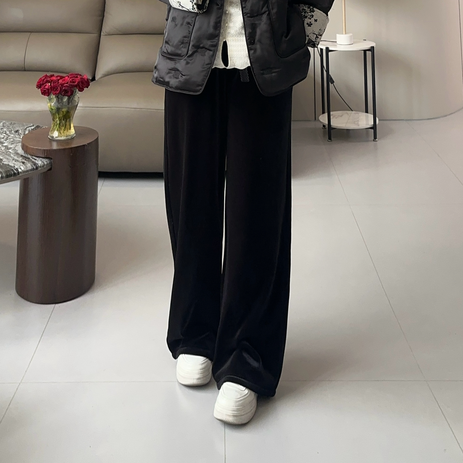 微胖女装【必备神裤】金丝绒加绒直筒阔腿裤丝绒裤新款女神秋冬1173
