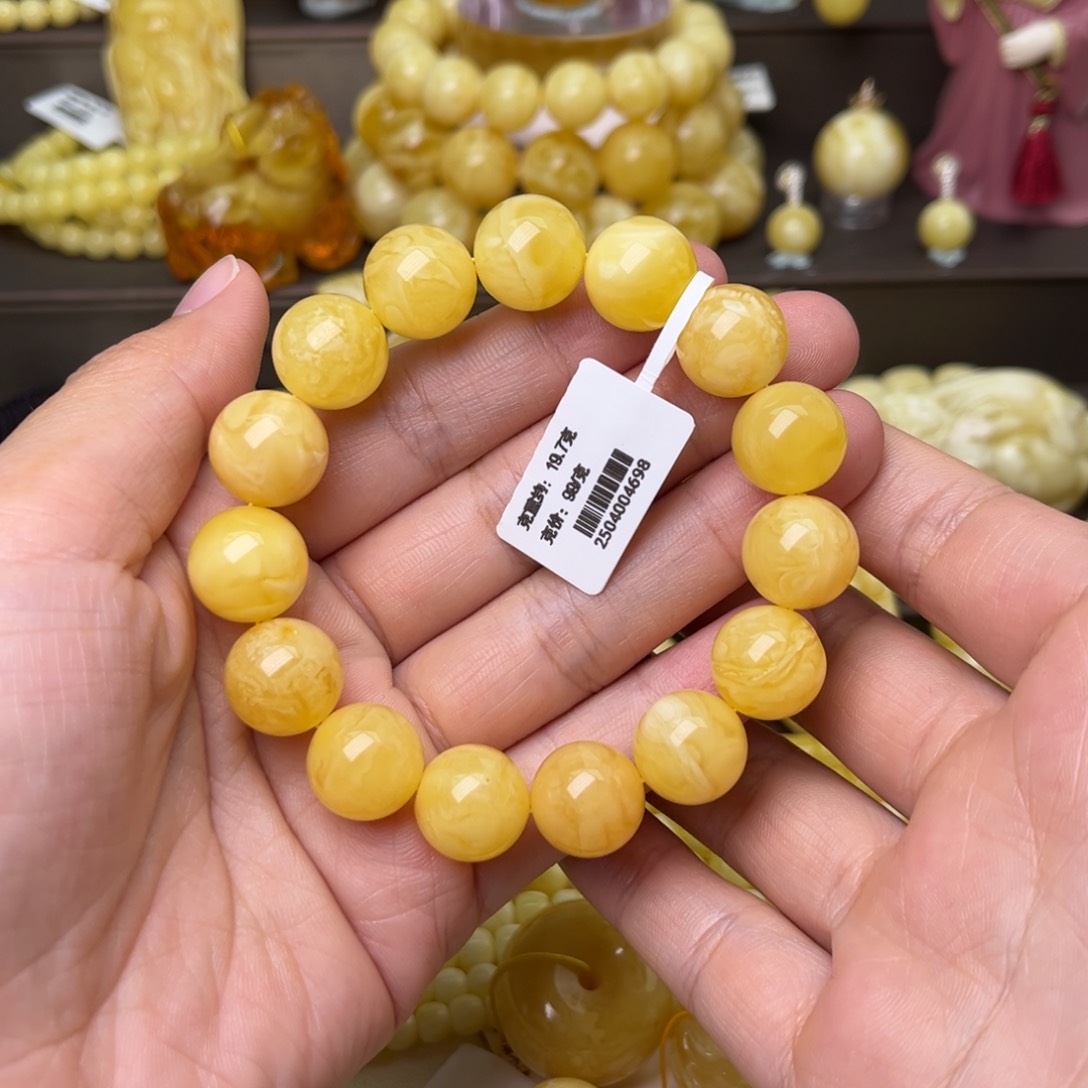 手串蜜蜡未镶嵌13+圆珠手串