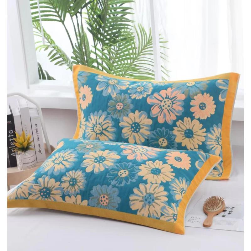 【枕巾】多层加厚枕巾一对装52*75cm 蓝色荡漾