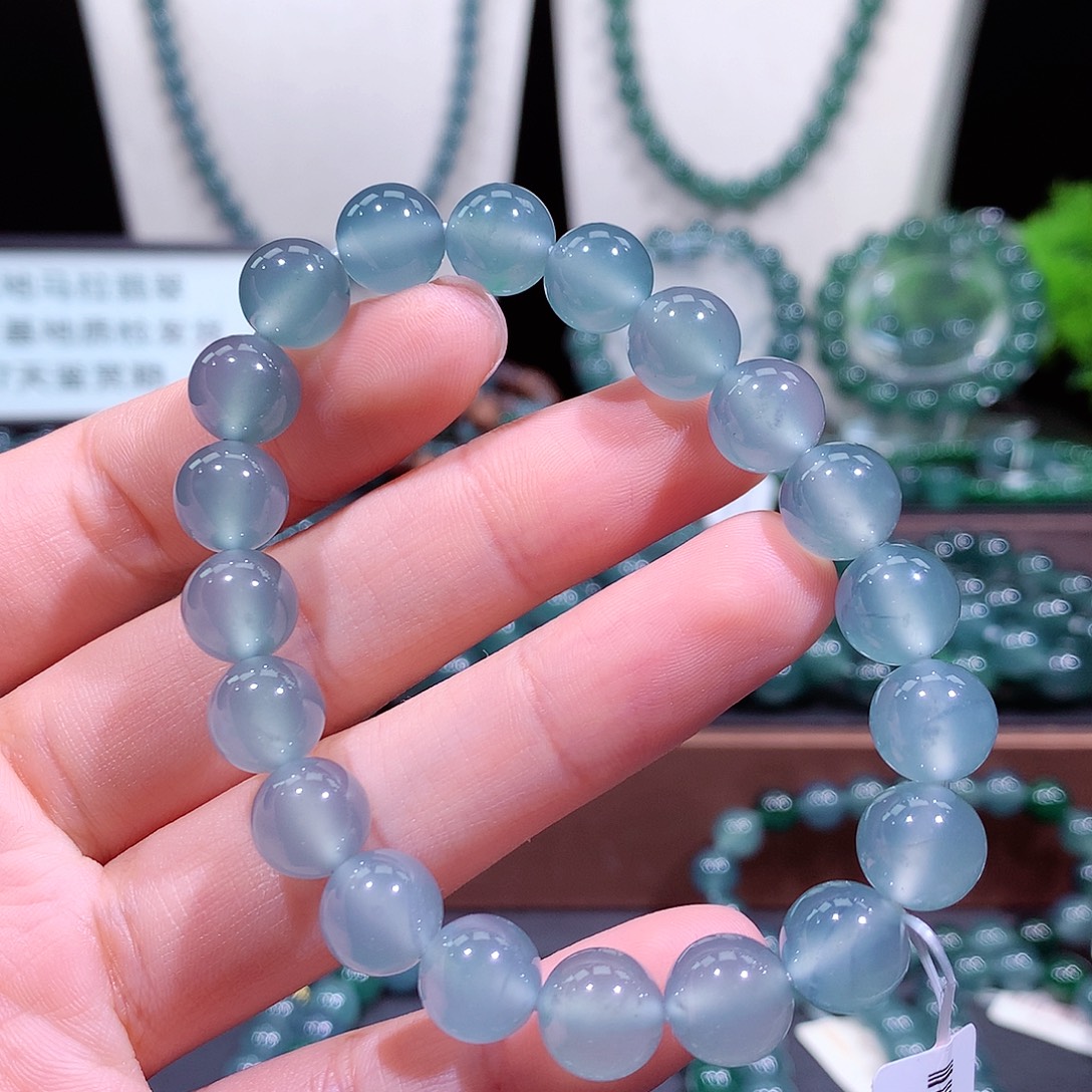 翡翠未镶嵌手链天然a货翡翠手串9.8