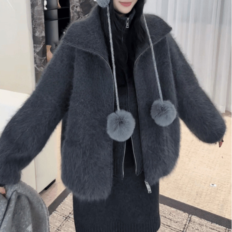 【晨屿暖光】2025冬季新款时尚百搭韩系慵懒感保暖外套宽松百搭