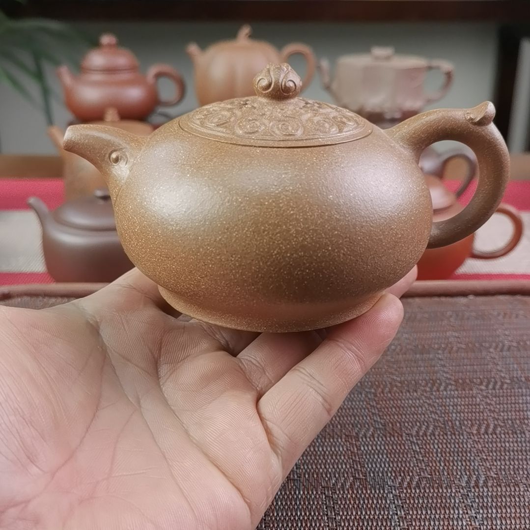 紫砂茶壶段泥如意半月300CC