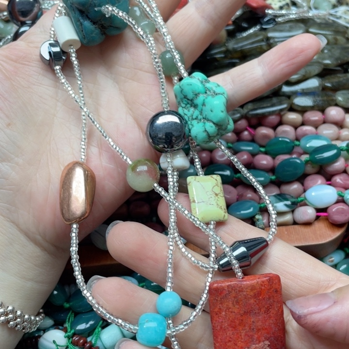 玛瑙/玉髓合金珠宝半成品一条琉璃项链