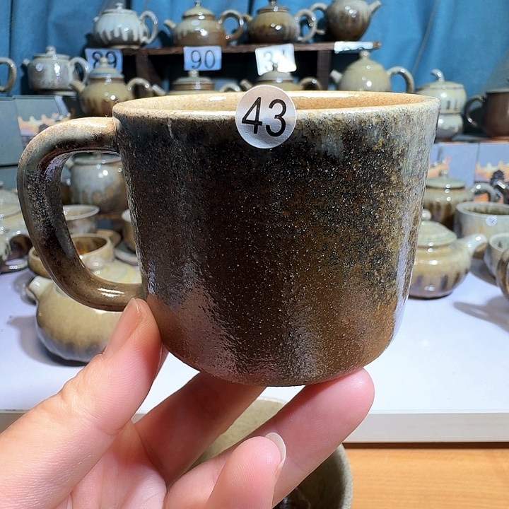 建水紫陶白泥柴烧咖啡杯