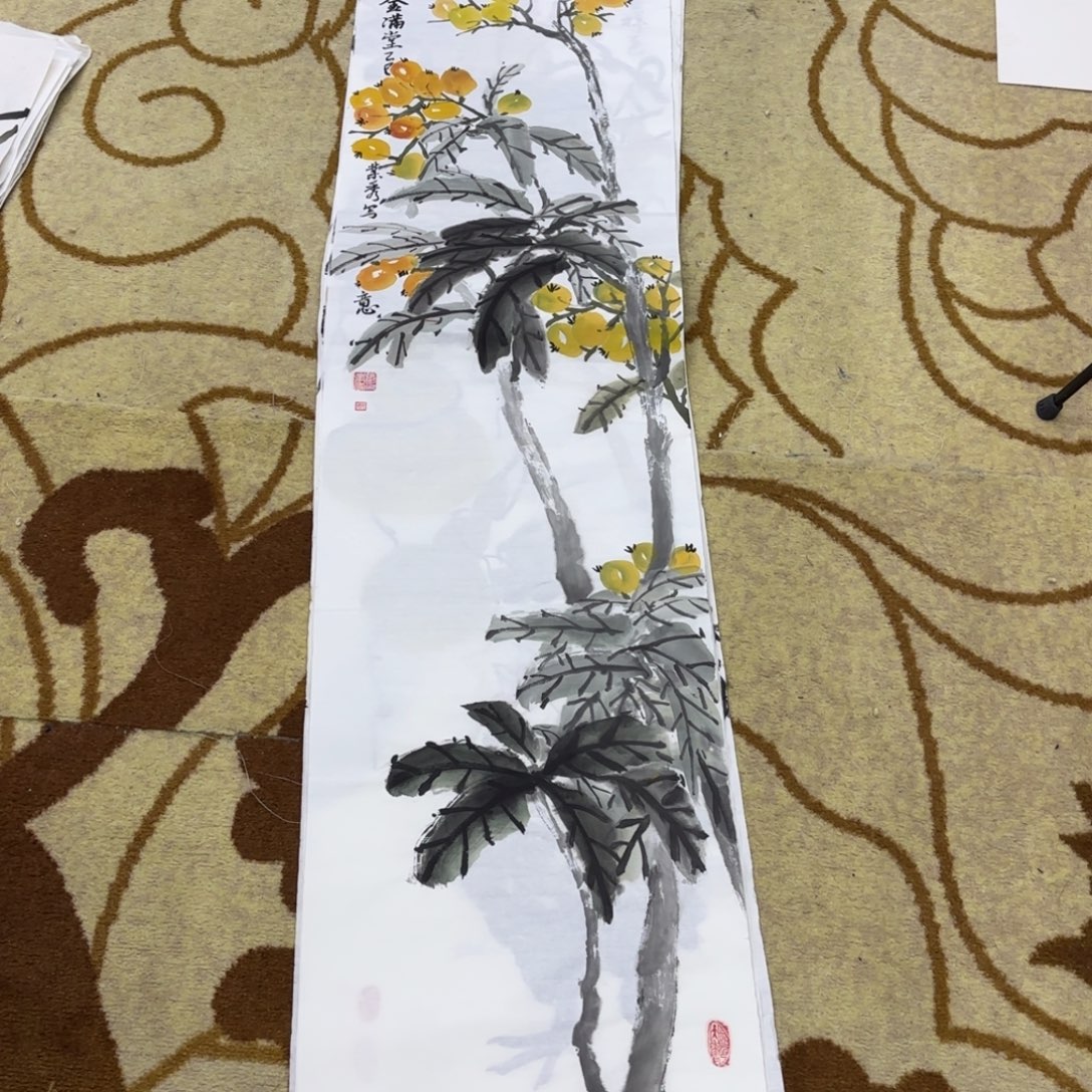 国画张叶秀四尺对开艺