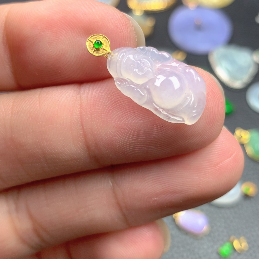 【闪购商品】颈饰18K金镶嵌翡翠翡翠
