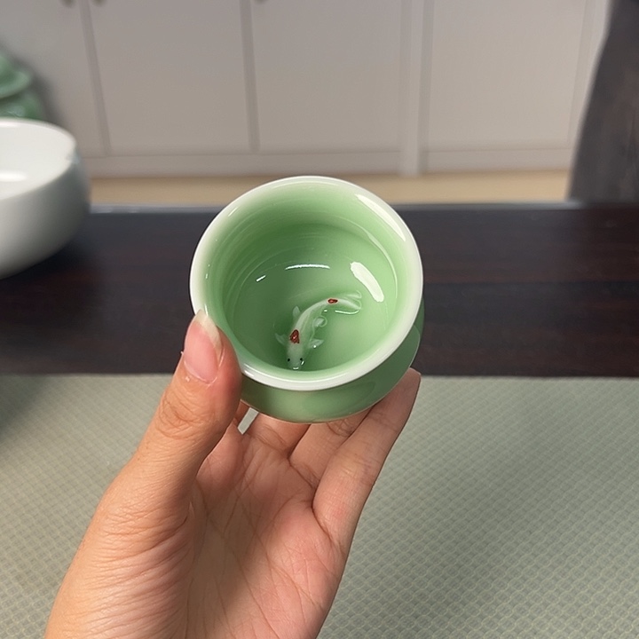 龙泉云间青瓷小米茶器