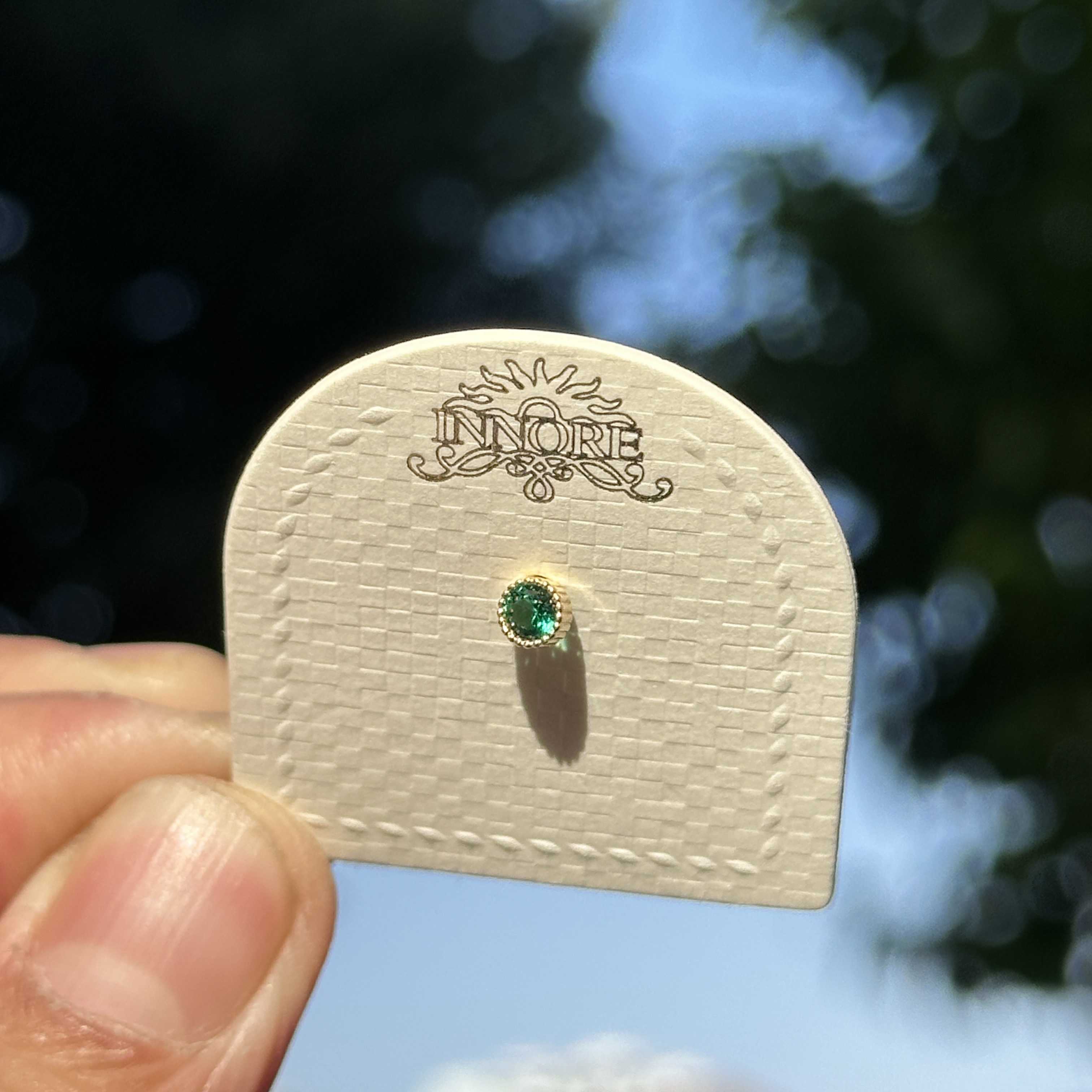 合金耳饰 韩国耳骨钉耳拧单只圆钻绿色