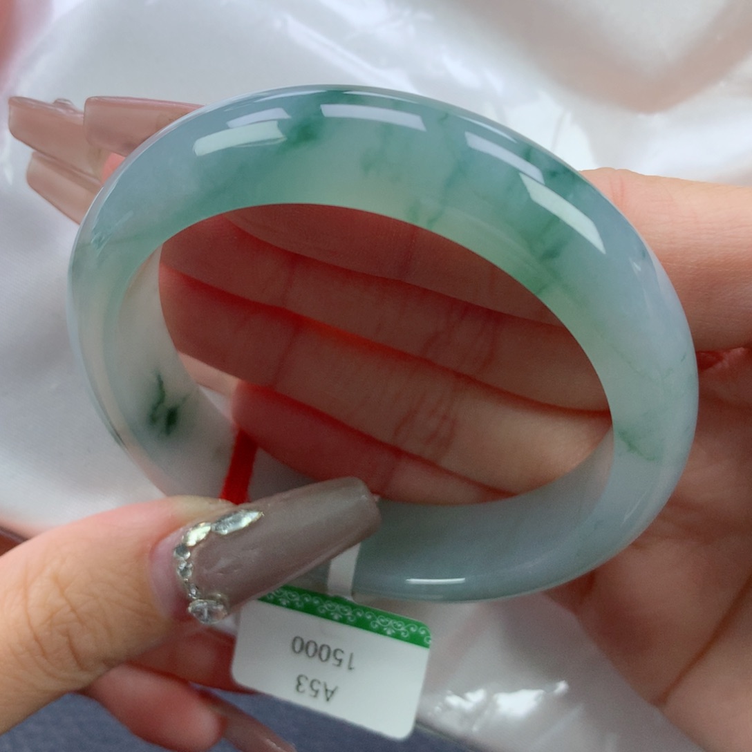 翡翠手镯未镶嵌53.8正圈