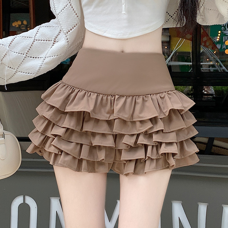 洋气衣服女2025秋冬季新款甜美气质多层褶皱荷叶边高腰蛋糕裙半身