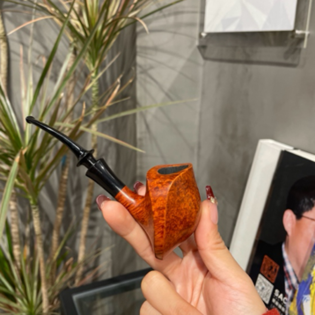 匠胡-胡礼平亲工手工斗石楠木斗火焰纹光面斗男士礼品收藏工艺品