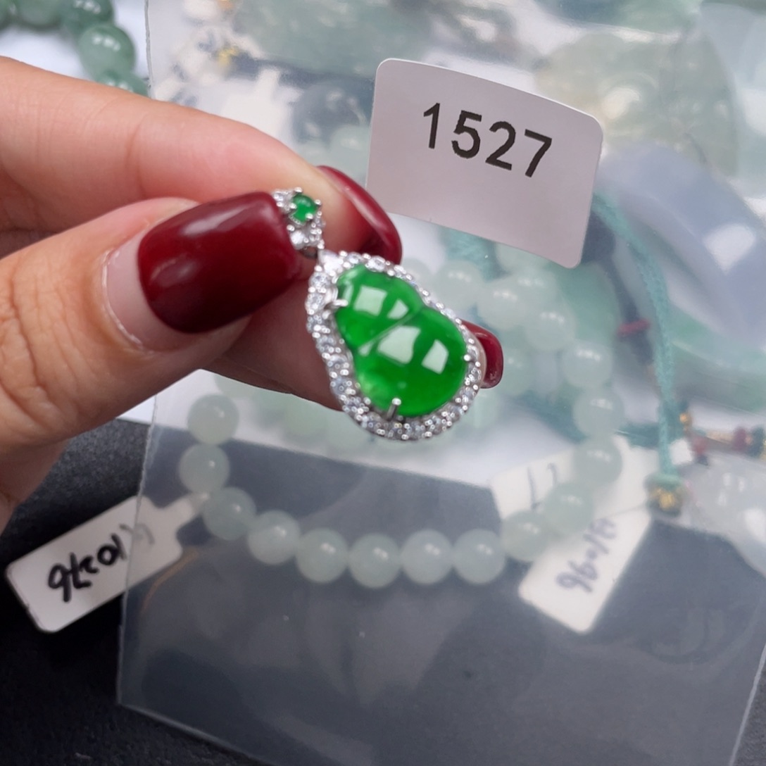 翡翠银S925镶嵌颈饰天然a货翡翠包邮