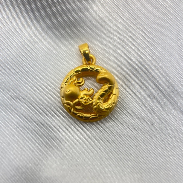 足金饰品/祥云蛇盘兔/1.55/1A5A0623/h