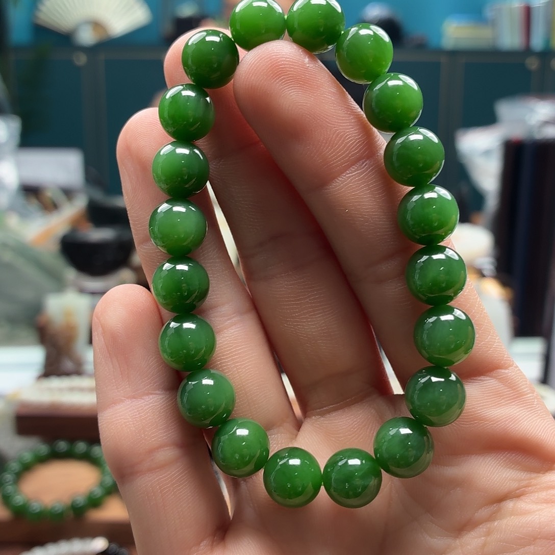 星***星和田玉未镶嵌手串10圆珠