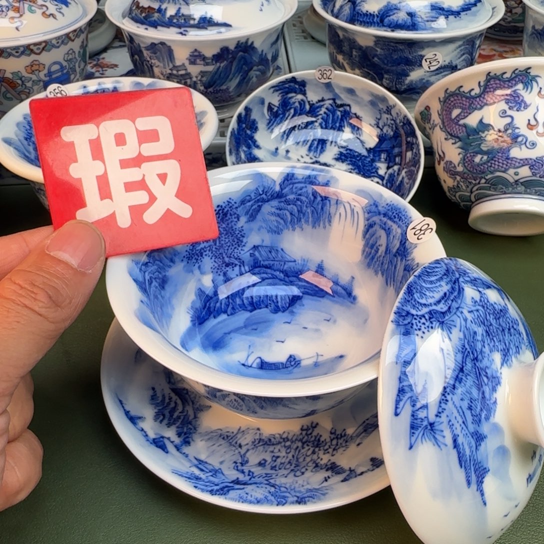 陶纯手工纯手绘茶具石头381