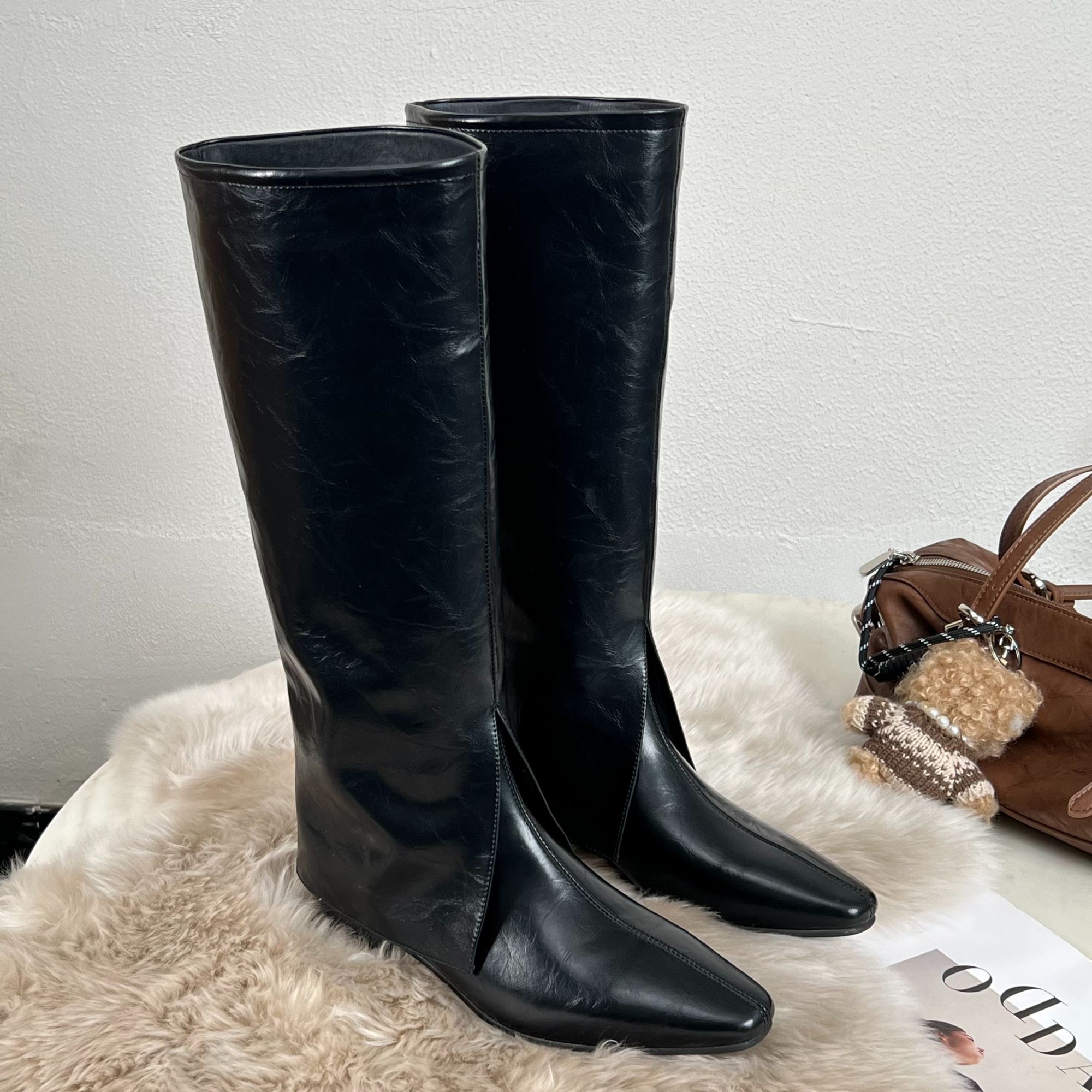 糖糖 | 冷调缪斯裤管靴 | 比利时时装靴女鞋高筒靴秋冬;EDX21240