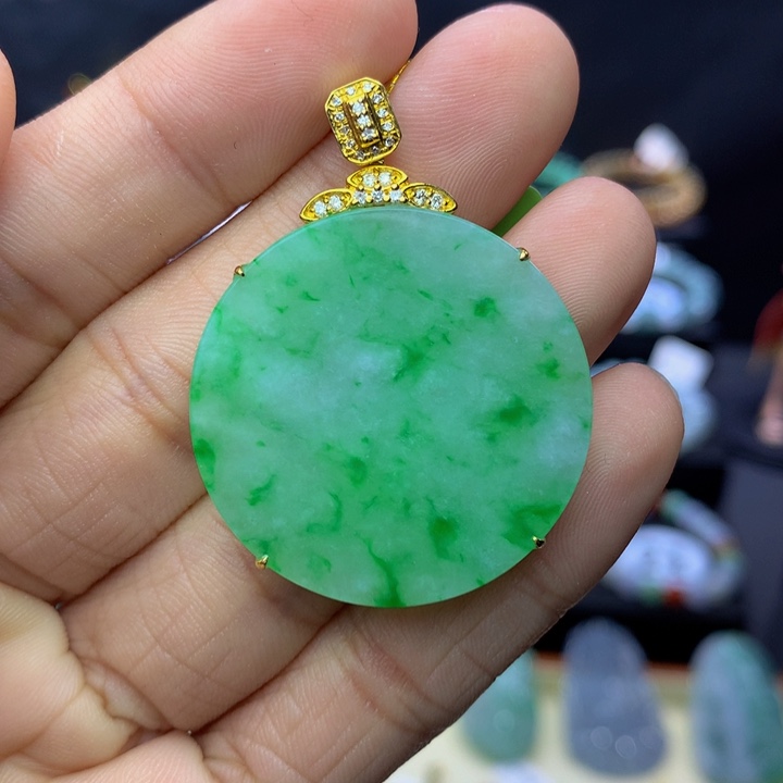 翡翠手链18K金镶嵌翡翠 