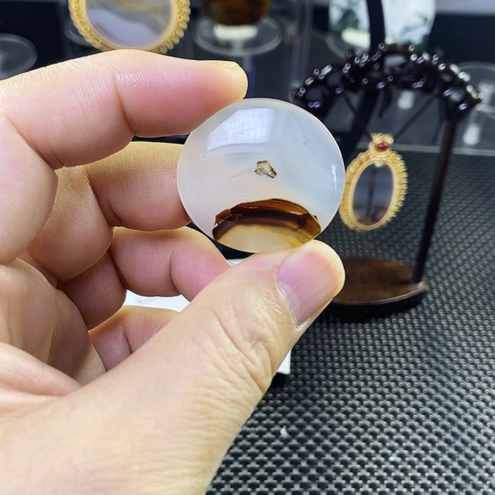 合成碳硅石非金属时尚图纹画面石饰品