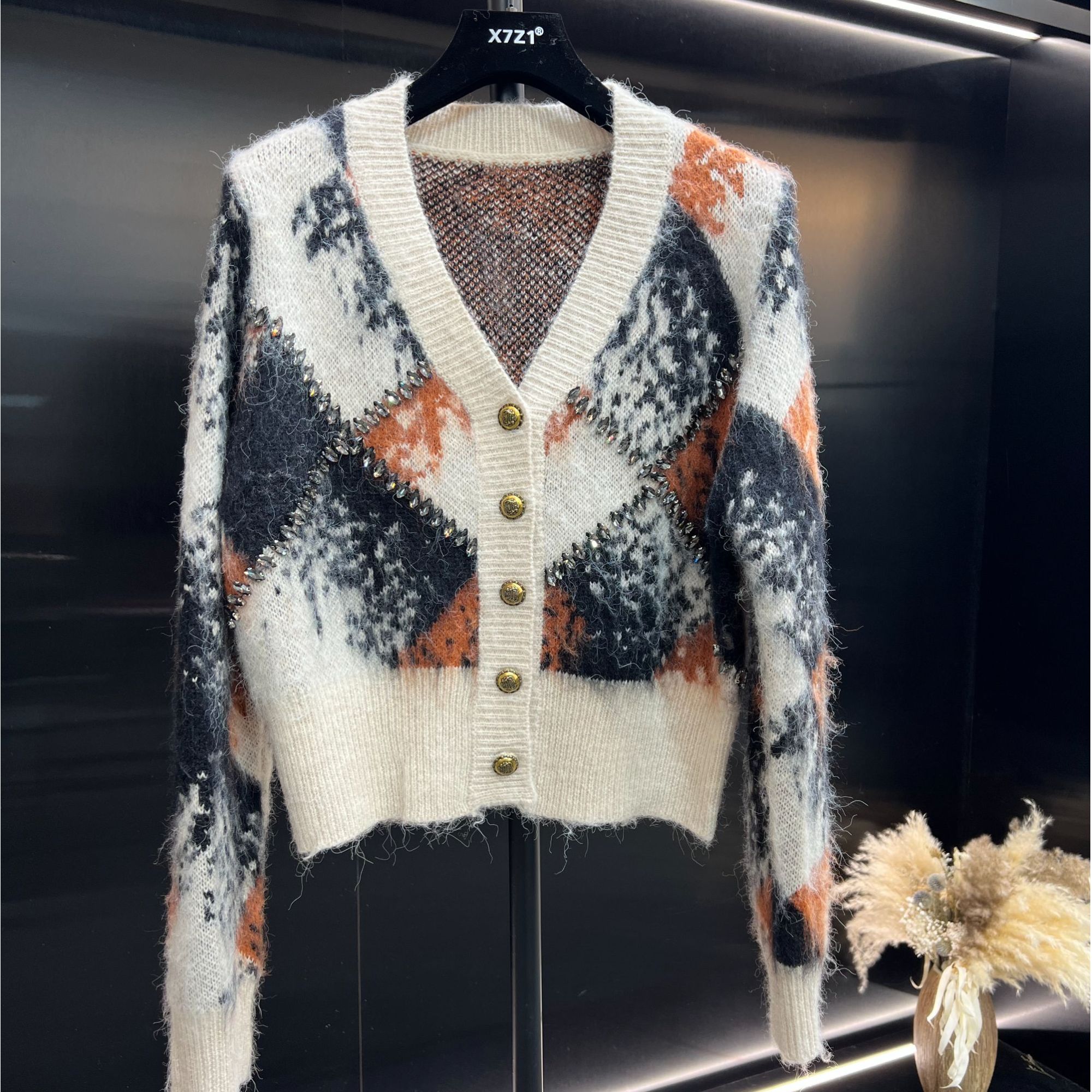 《高级定制》烫钻小香风毛衣开衫