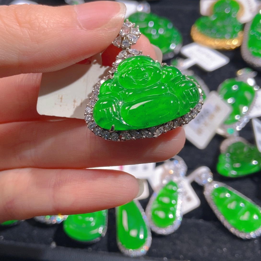 翡翠吊坠(不含链)银S925镶嵌