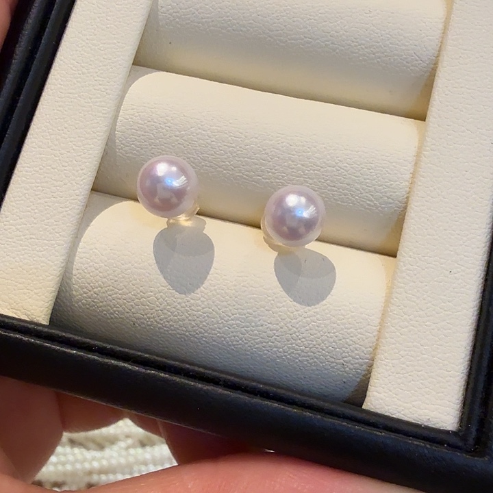 银S925镶嵌耳饰海水珍珠