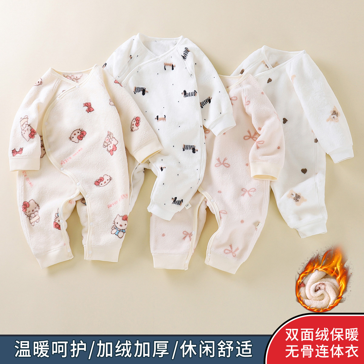 护肚爬服女宝哈衣秋冬连体衣秋冬季春秋男女通用冬季