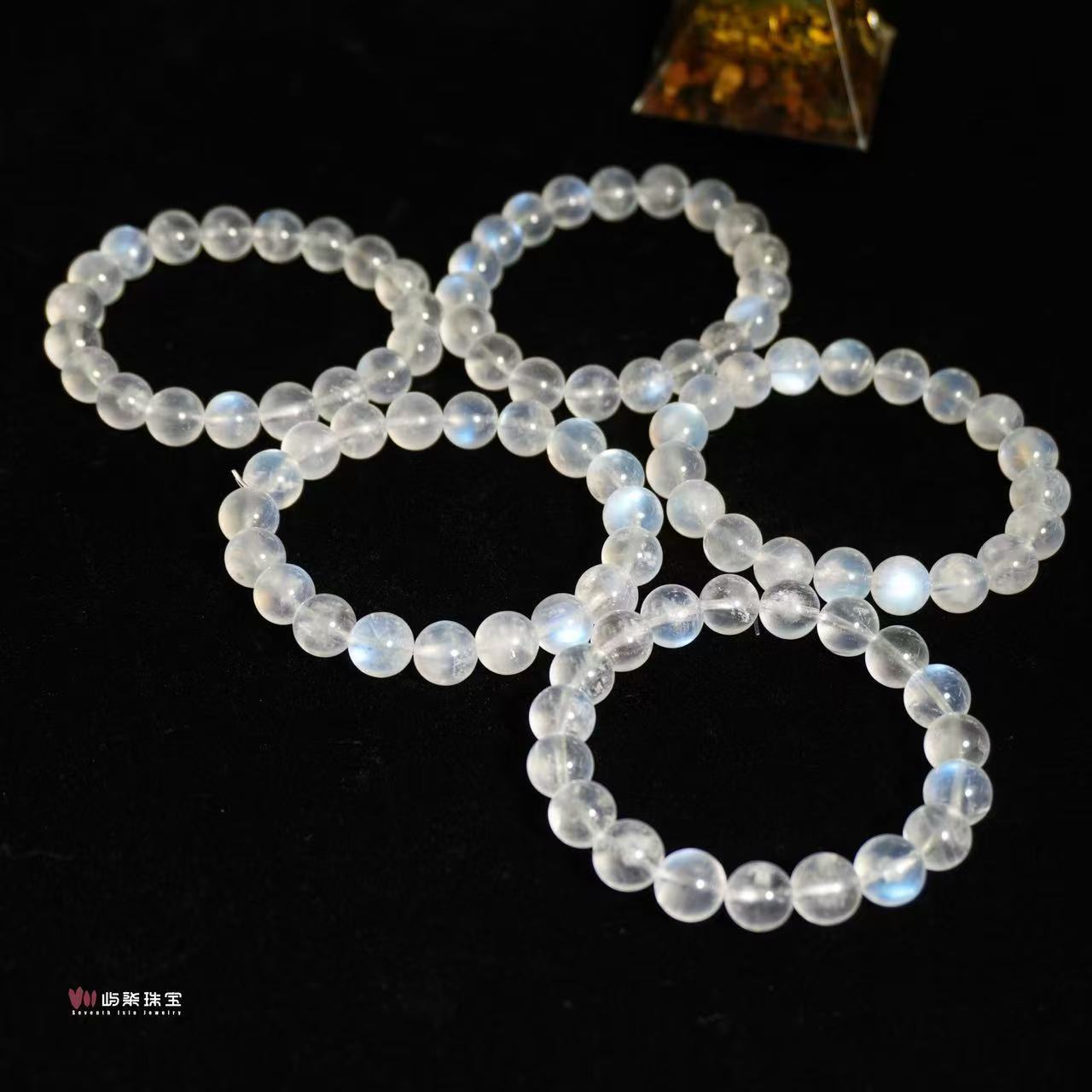 H289 长石玉未镶嵌 蓝月光10m+圆珠素串多样性发一