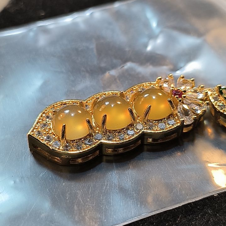 沙***花石英岩玉未镶嵌戒面