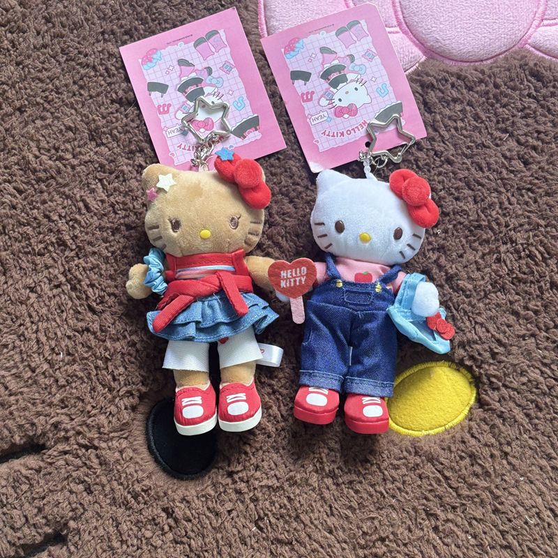 逛街时间Kitty长腿包包挂件追星时间的一天黑皮甜酷包挂件