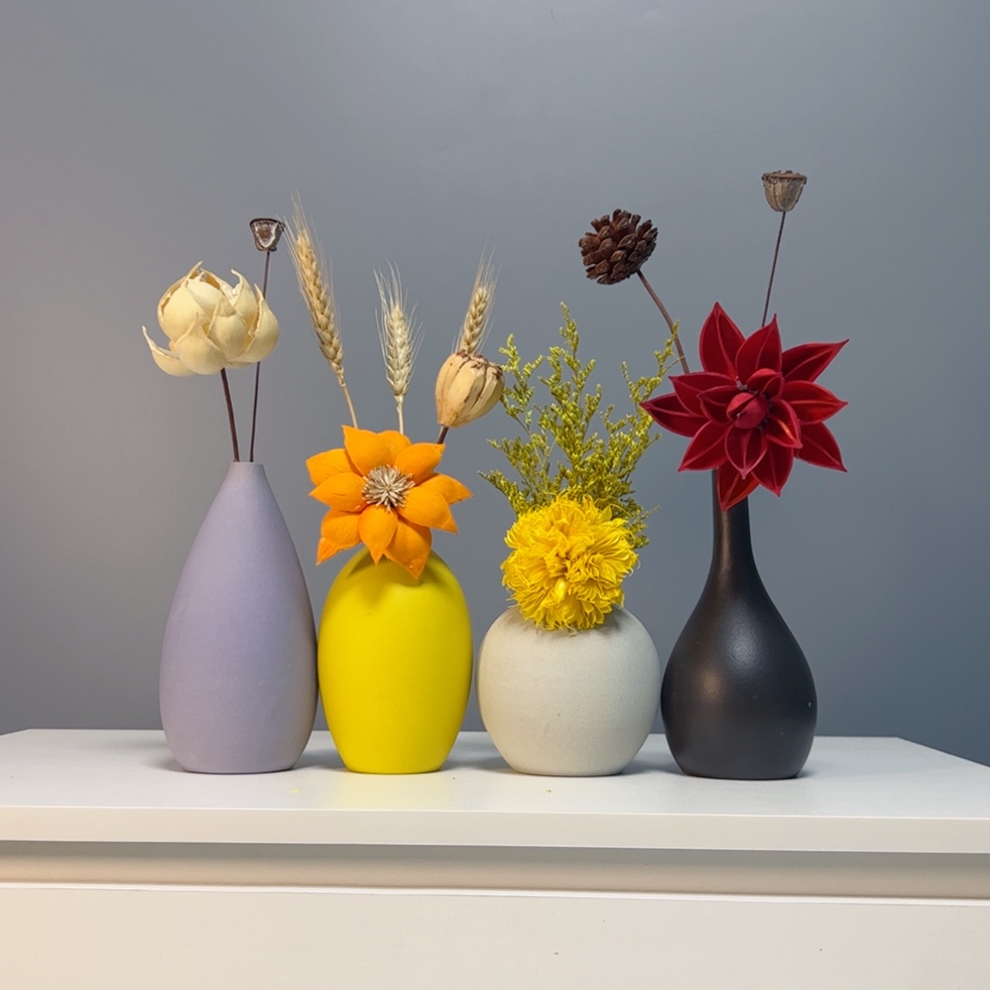 陶瓷花瓶景德镇手作陶瓷花瓶摆件无孔