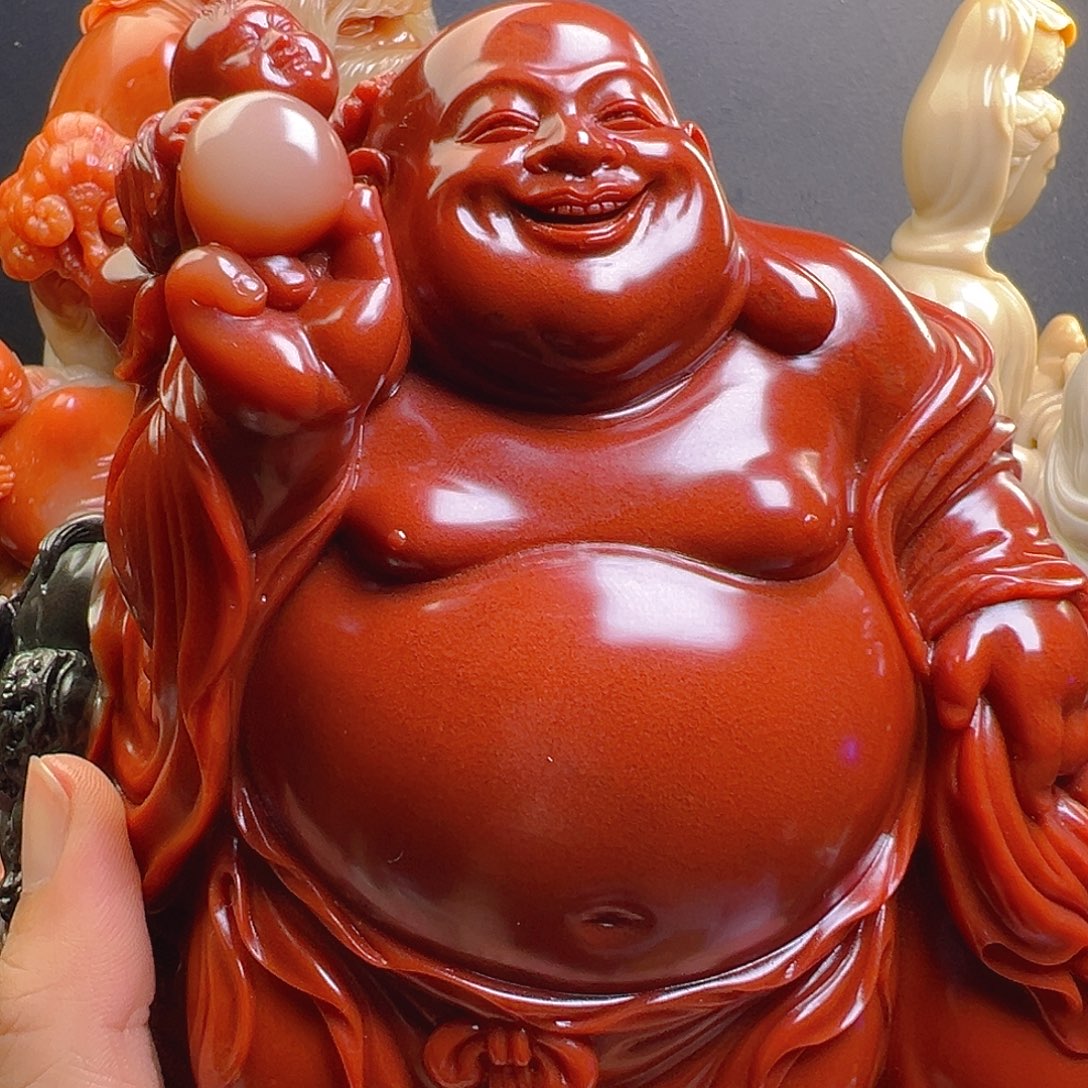 寿山石寿山石弥勒佛圆雕