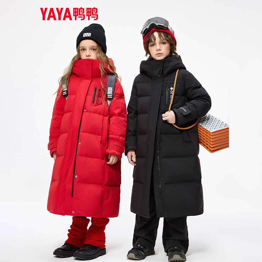 YAYA/鸭鸭儿童羽绒服户外新学生冬季中长款连帽中大童装加厚外套