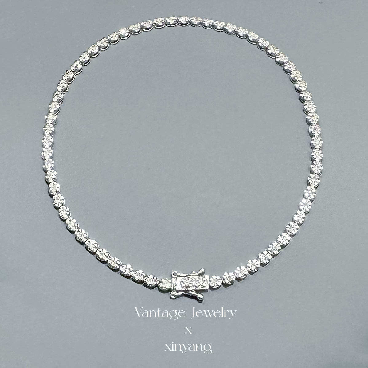 【欣阳】18K 一克拉满钻网球手链