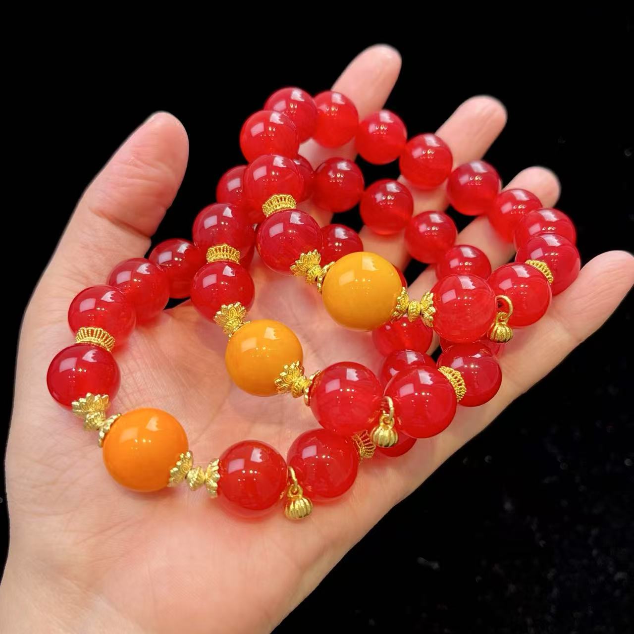 红景天DIY玉珠玛瑙手串 A28-217