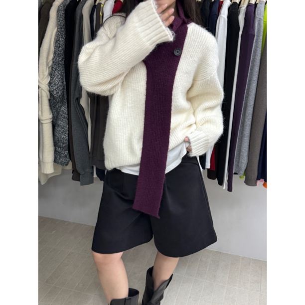 菜花 福（1ch22988#）回忆西海岸~韩系围巾粗针毛衣11-2