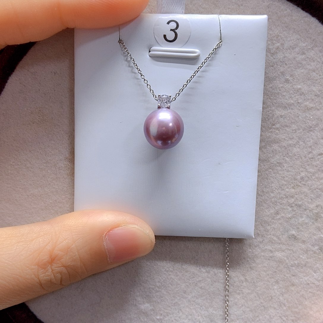 淡水珍珠吊坠(不含链)银S925镶嵌