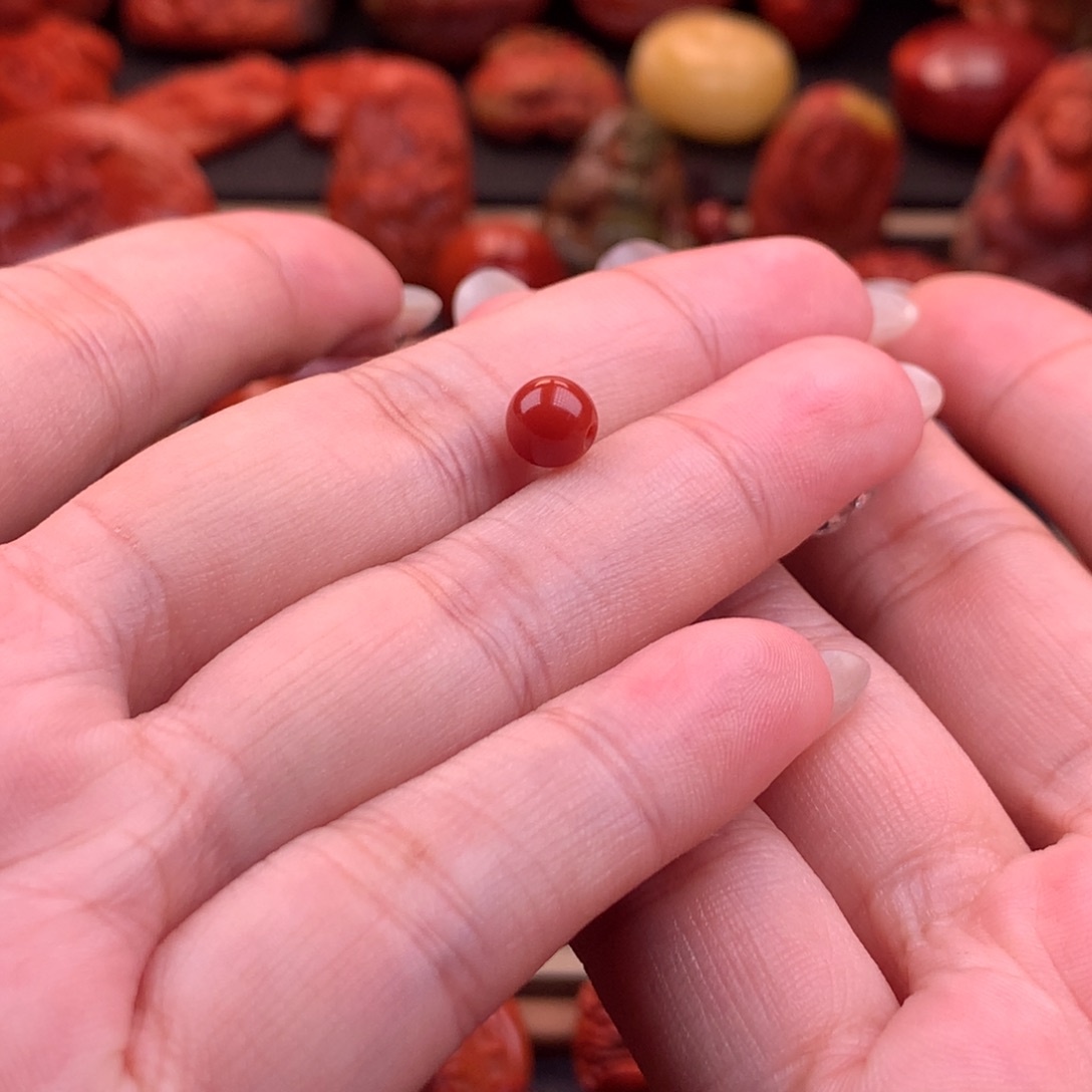 南红玛瑙未镶嵌原矿圆珠6.3mm