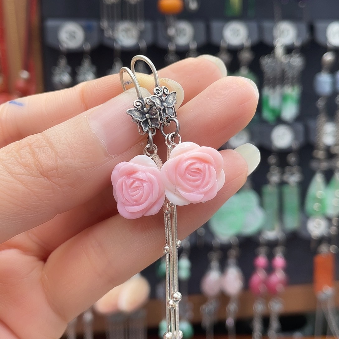 翡翠银S925镶嵌耳饰026gjjhh