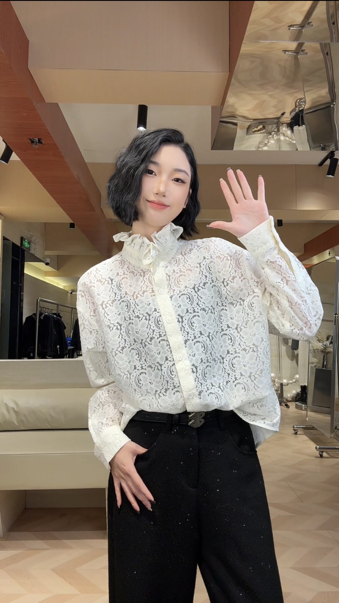 RISING&CLOUDS【莎莎】秋冬显瘦舒适时尚百搭衬衫110533