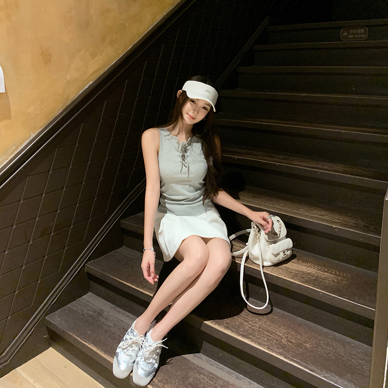 “P*ada美式背心”可前后两穿！Sorona柔软棉感系带休闲小背心！