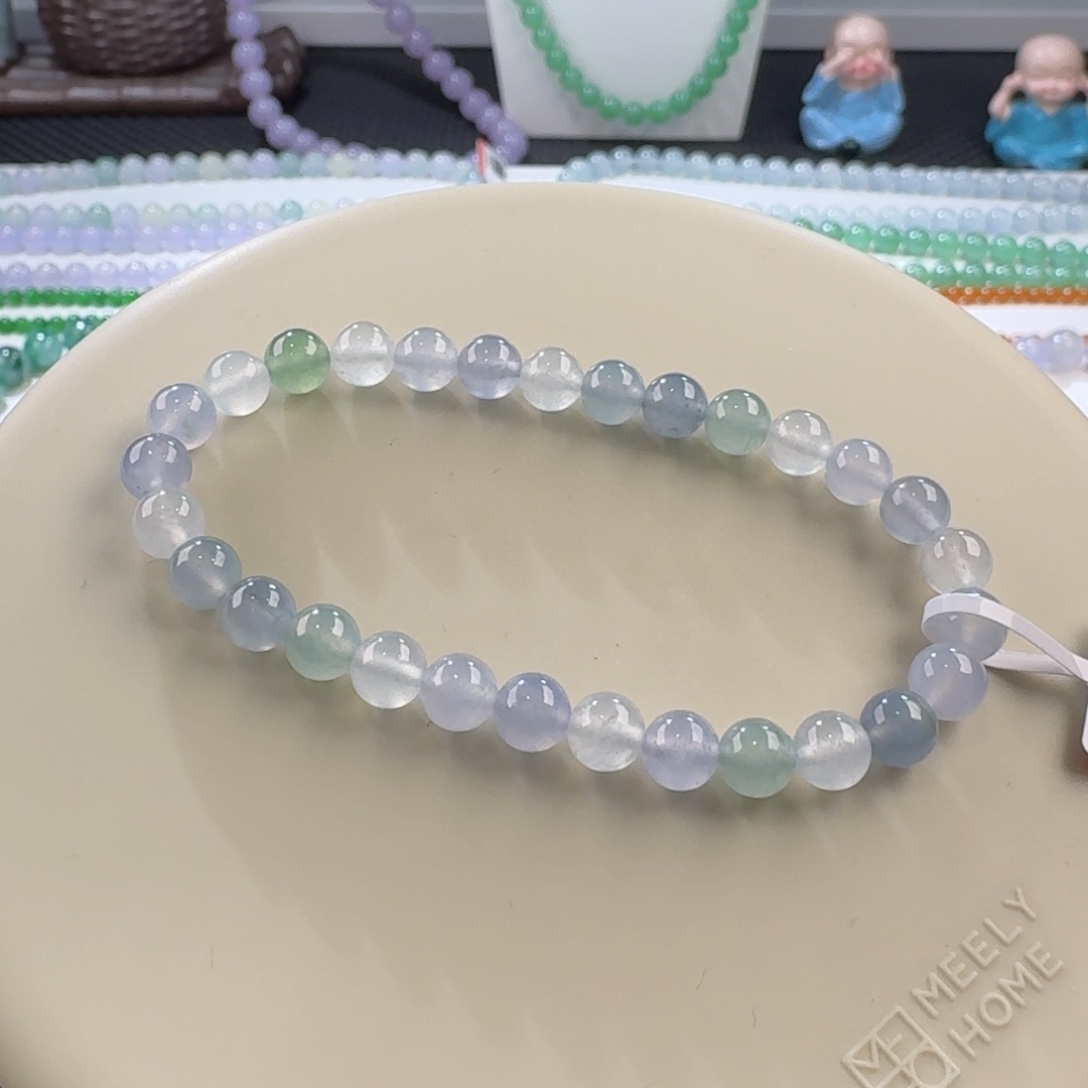 翡翠颈饰未镶嵌莫兰迪清冷仙气多宝卡6