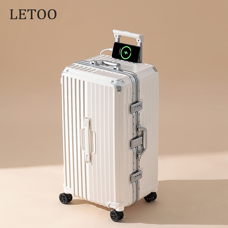 letoo大容量行李箱网红拉杆箱多功能铝框旅行箱男24寸皮箱密码箱