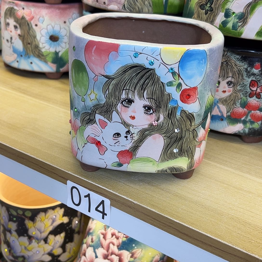 景德镇炫彩手绘口12*12高12.5