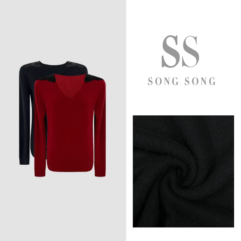 SONG-原创【暗夜墨境】冬季“100%羊毛”一线成衣加厚保暖显瘦上衣