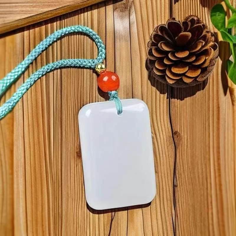 光面白色平安无事牌男女饰品【CH】